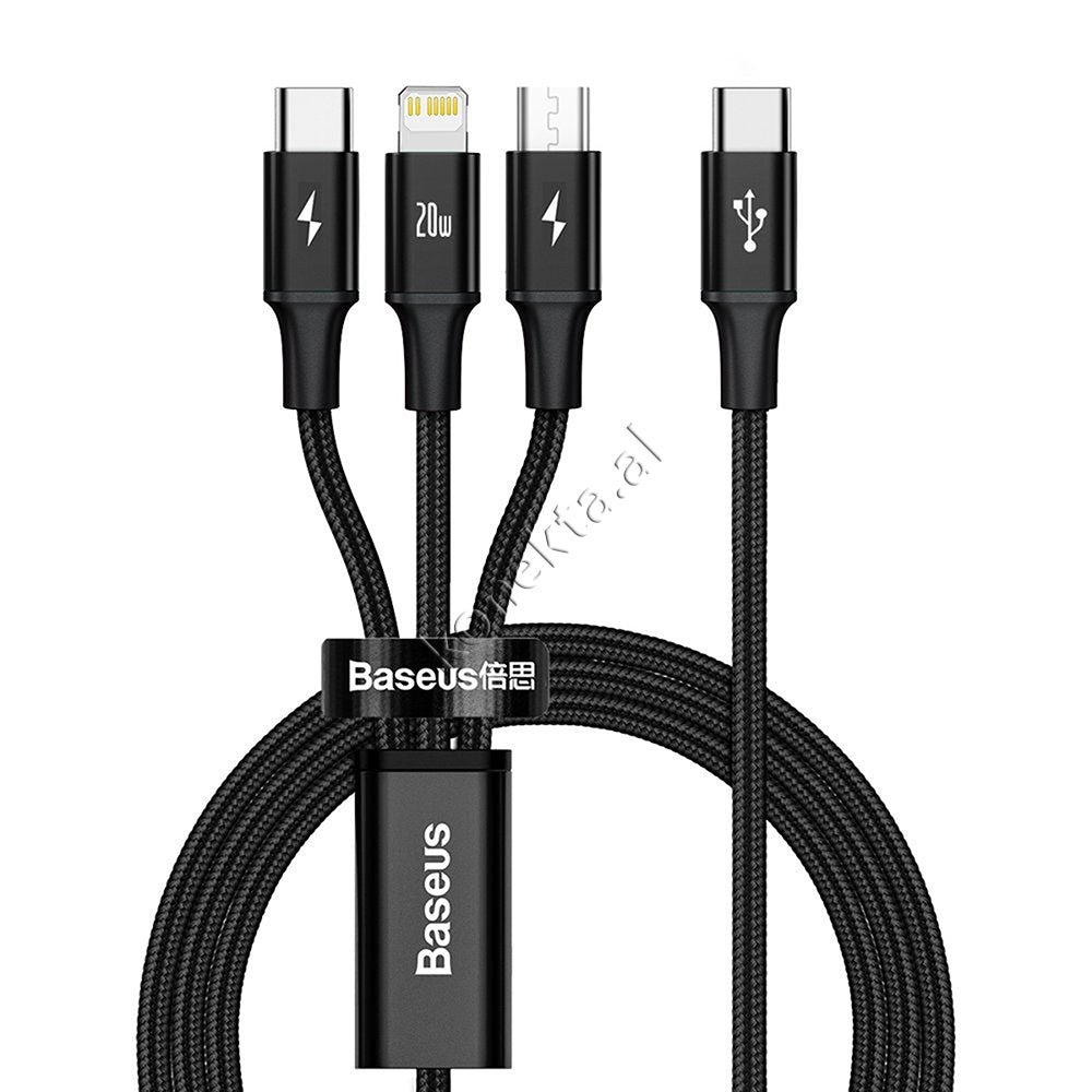 Baseus 3 Ne 1 Charging Cable, Type-C / Lightning / Micro, 20W, 1.5m - Image 1