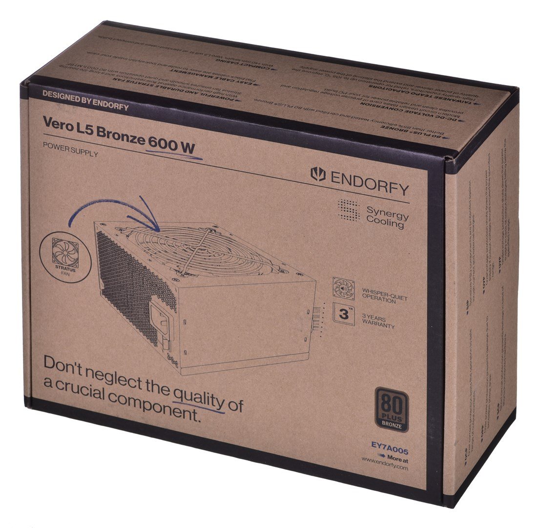 Endorfy Vero L5 Bronze 600W Power Supply, 24-pin ATX, Black - Thumbnail 11