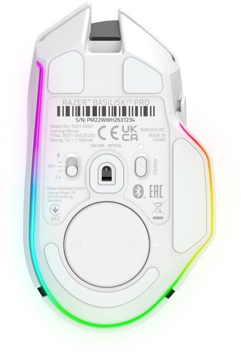 Razer Basilisk V3 Pro Mouse, White - Thumbnail 5