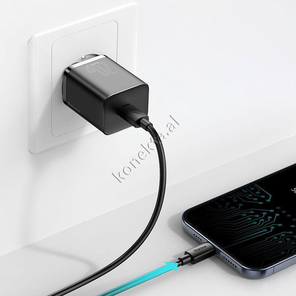 Baseus Charger with Type-C Port and 20W Charging Cable - Thumbnail 3