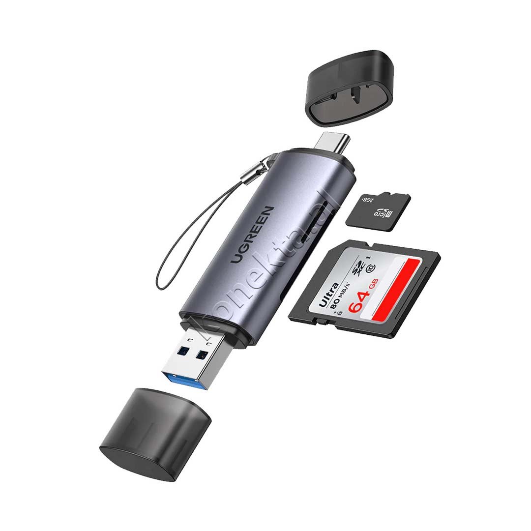 UGreen Adaptor Me Portë USB-A Dhe USB-C Për Kartë TF Dhe SD - Thumbnail 2