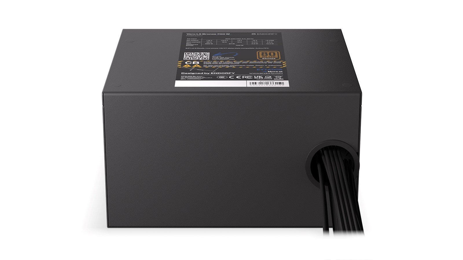 Endorfy Vero L5 Power Supply, 700W, 80 PLUS Bronze, ATX, Black - Thumbnail 8