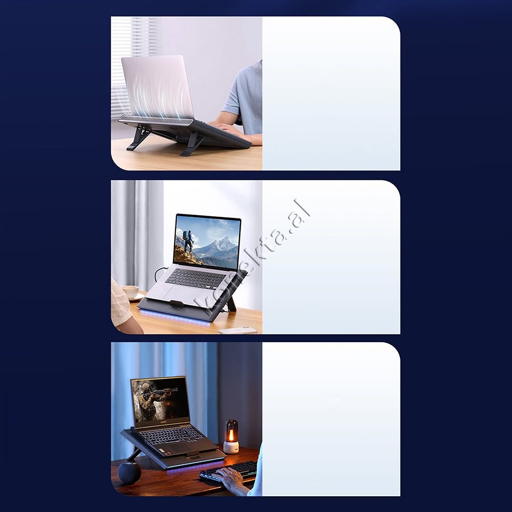 Baseus Laptop Holder with Cooler, Dark Gray - Thumbnail 18