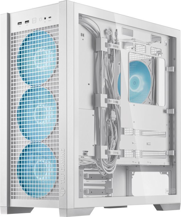 ASUS TUF Gaming GT302 TG ARGB Case, White, Midi Tower - Thumbnail 5