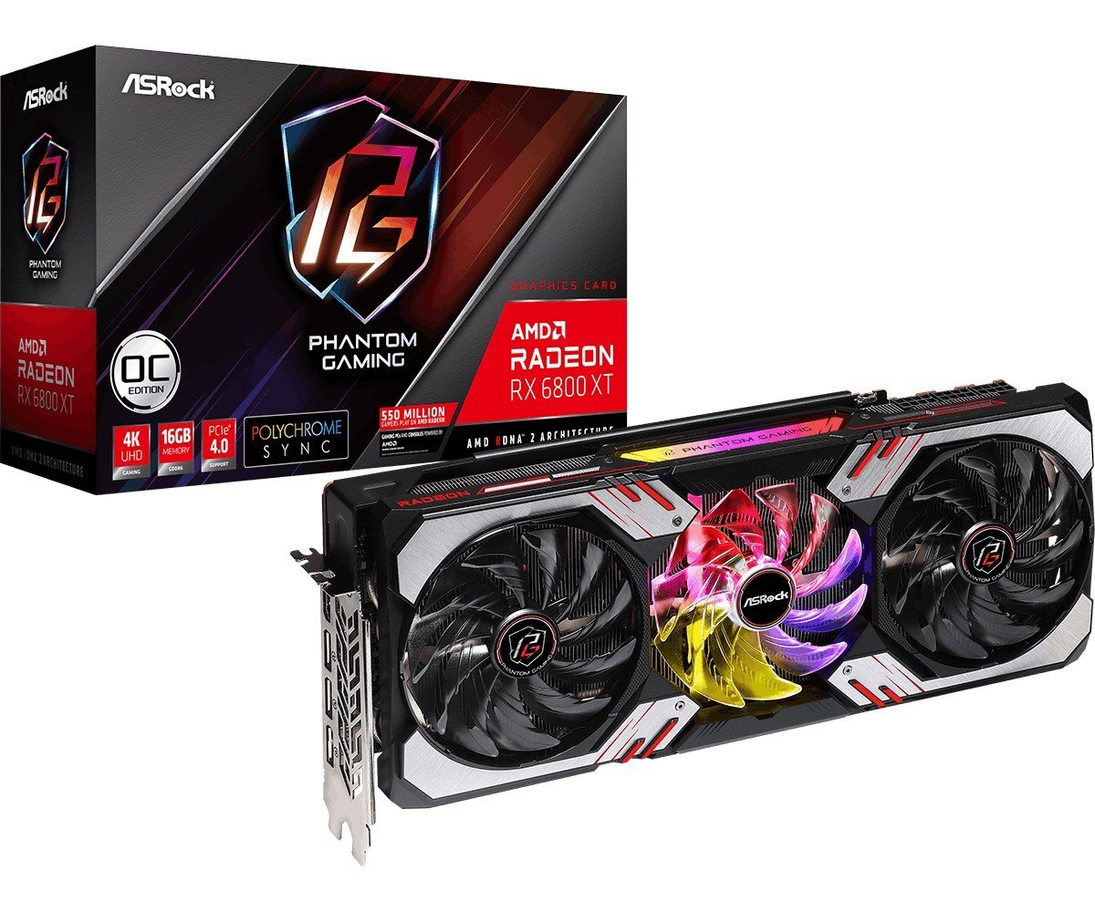 ASRock Radeon RX 6800 XT Phantom Gaming OC Graphics Card 16GB GDDR6 - Image 1