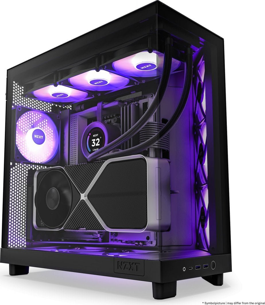 NZXT H6 Flow Case, Black - Image 1