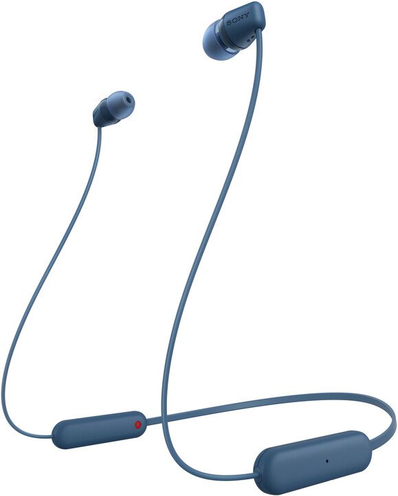 Sony WI-C100 Earbuds, Blue - Image 1