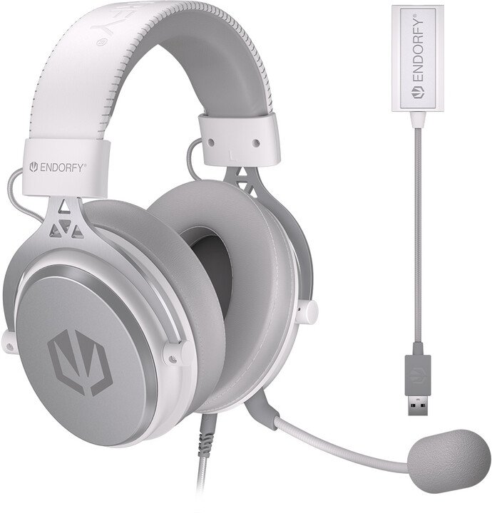 Endorfy Viro Plus Headphones USB Onyx White, White - Image 1
