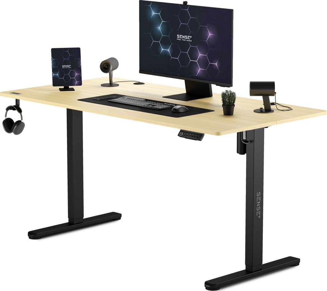 SENSE7 Nojo Table, 140cm x 70cm, Black / Light Wood - Image 1