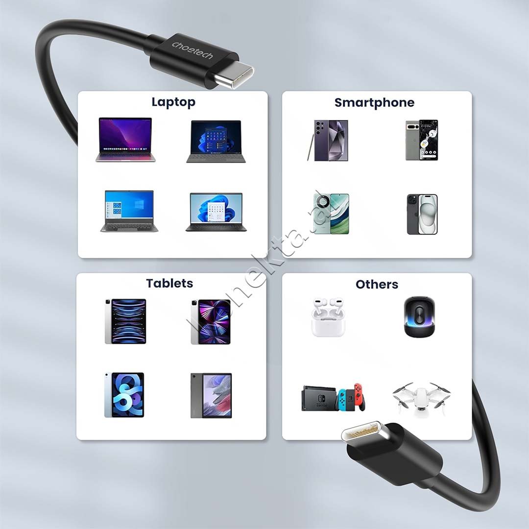 Choetech Type-C Cable, 1m, Black - Thumbnail 6