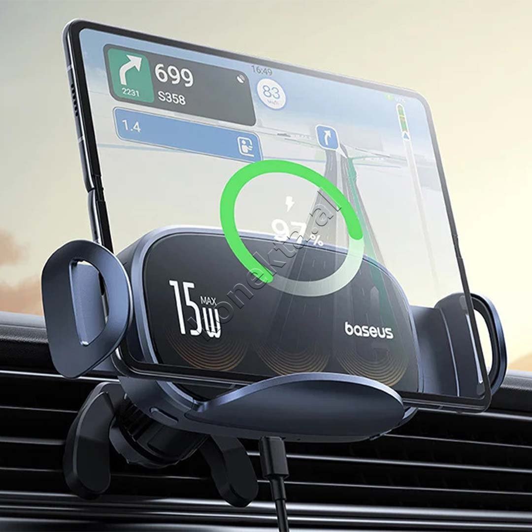 Baseus Wireless Car Charger Holder, Black - Thumbnail 5