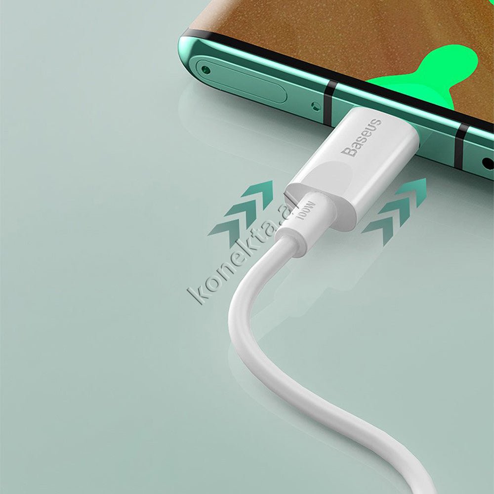 Baseus MLL82ZM/A Cable, 1.5m, White, 100W Fast Charge 5A - Thumbnail 11