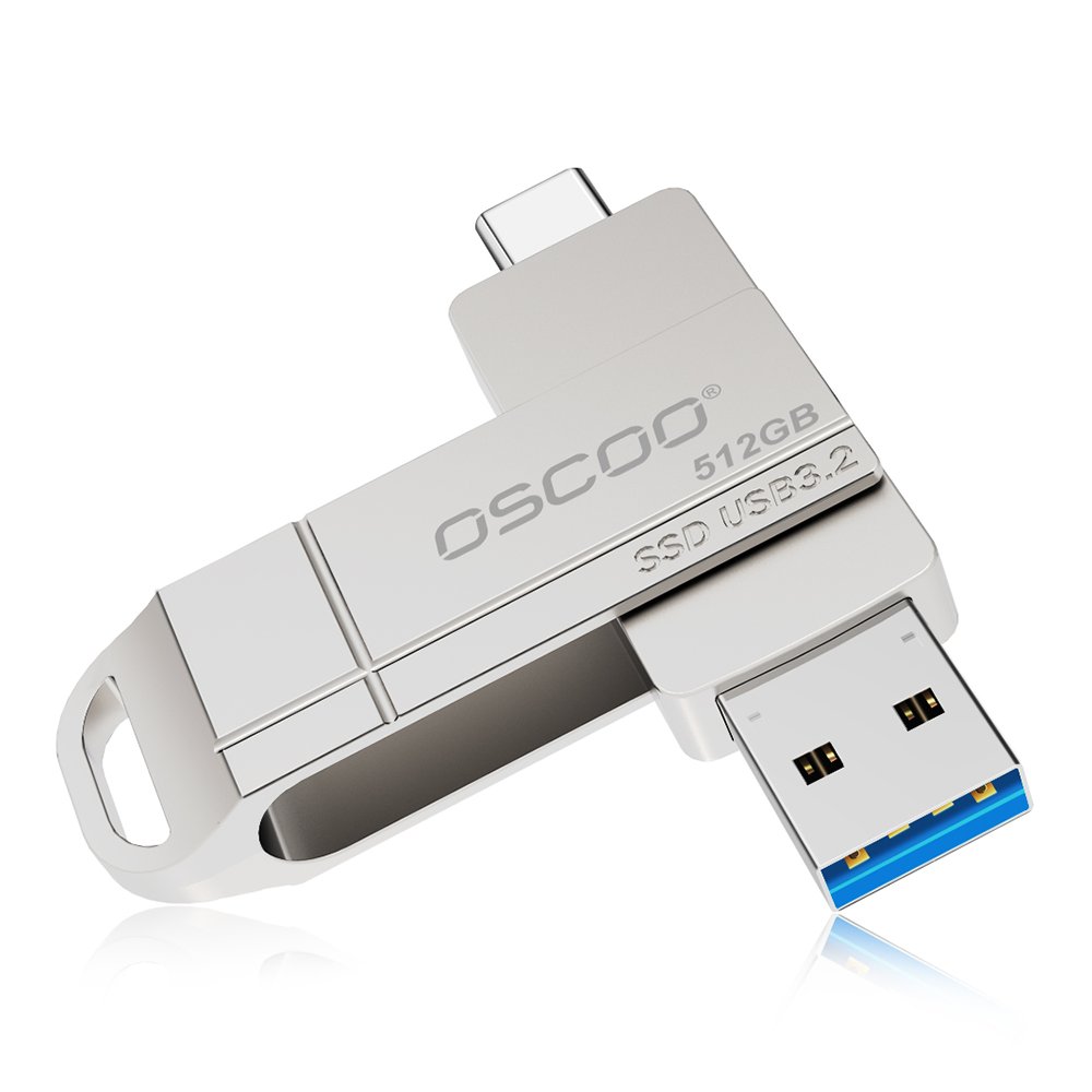 OSCOO 512 GB SSD Flash Drive, Silver - Image 1