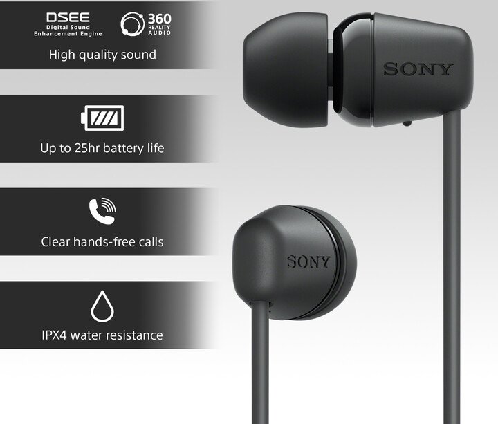 Sony WI-C100 Earbuds, Black - Thumbnail 7