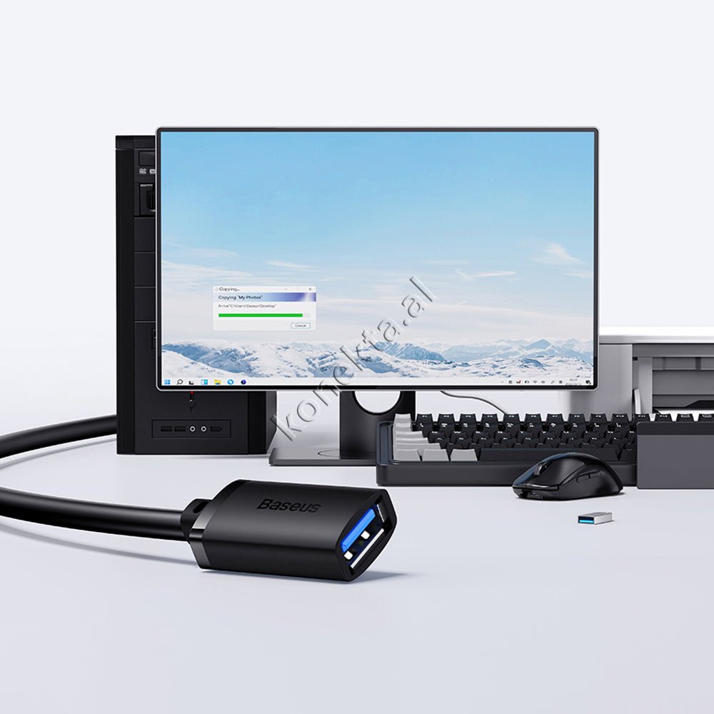 Baseus USB 3.0 Extension Cable, Black, 1.5m - Thumbnail 9