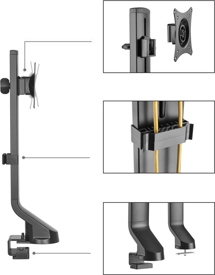 Maclean MC-853 Monitor Stand, 17-32", Black - Thumbnail 4