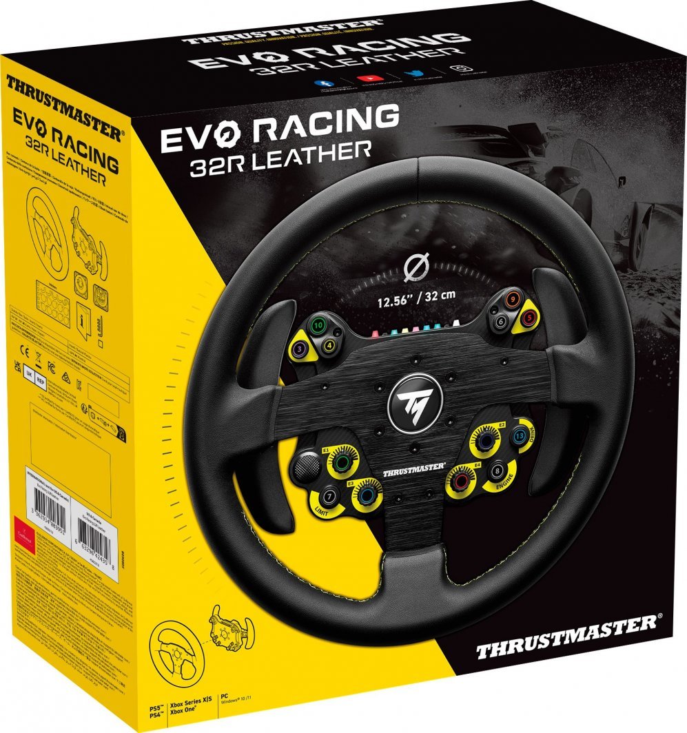 Thrustmaster EVO Racing 32R Steering Wheel, Leather - Thumbnail 5