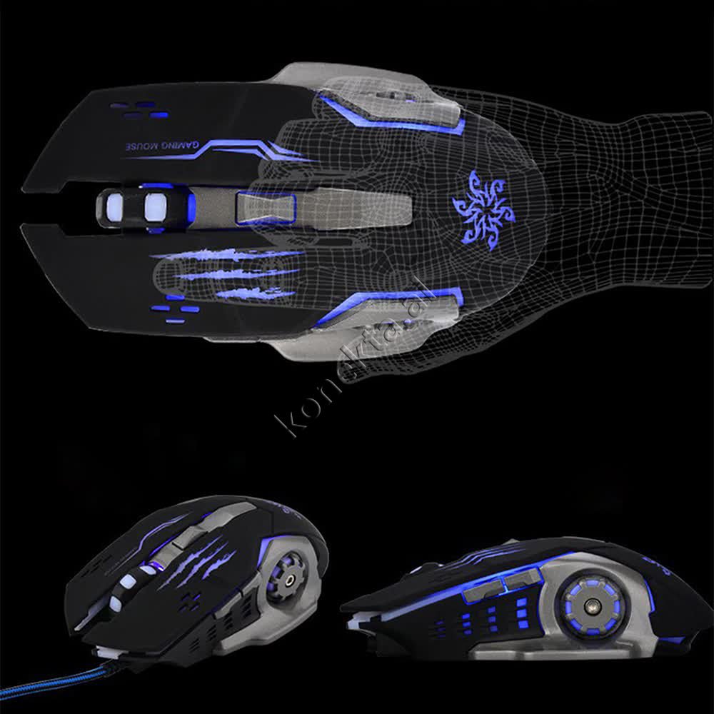 tjetertjeter X1 Gaming Mouse, Black and Grey, RGB Lighting - Thumbnail 8