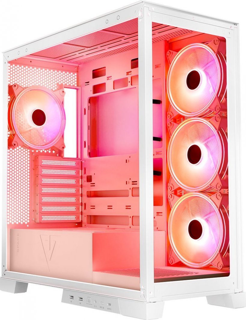 Modecom Volcano Space Apex ARGB Case, White, Midi Tower - Thumbnail 2