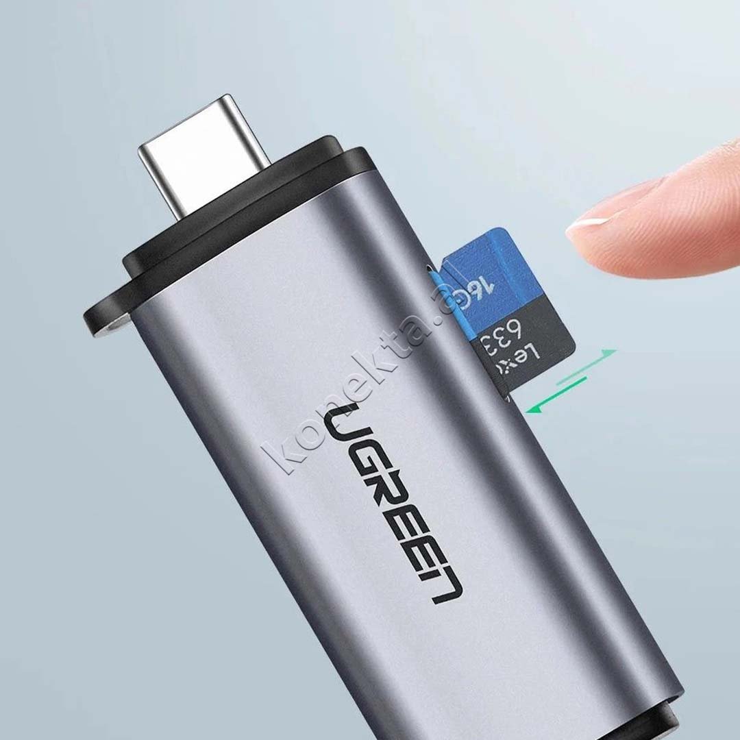 UGreen USB Card Reader with USB-A and USB-C Ports for TF and SD Cards - Thumbnail 3