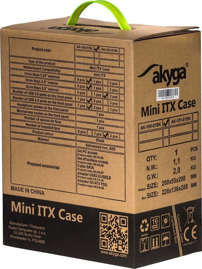 Akyga AK-100-01BK Case, Mini Tower, Black - Thumbnail 11