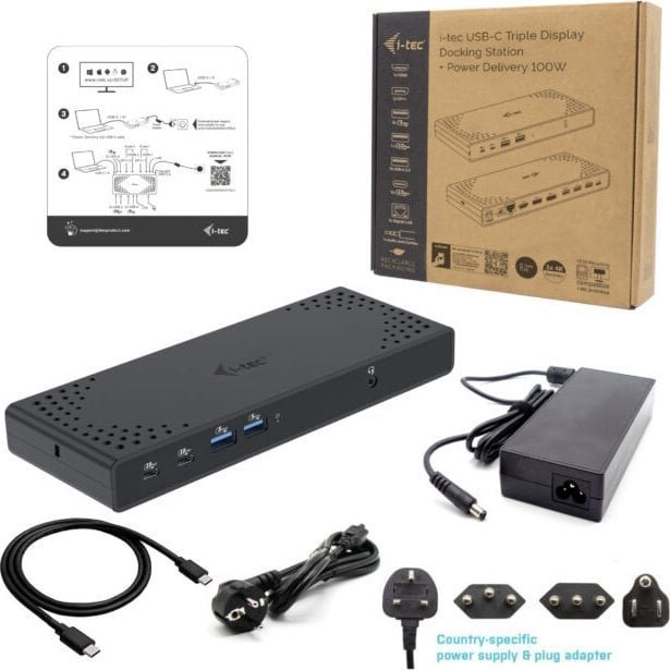 I-Tec USB-C Triple Display Gen 2 Docking Station, Power Delivery 100W - Thumbnail 3