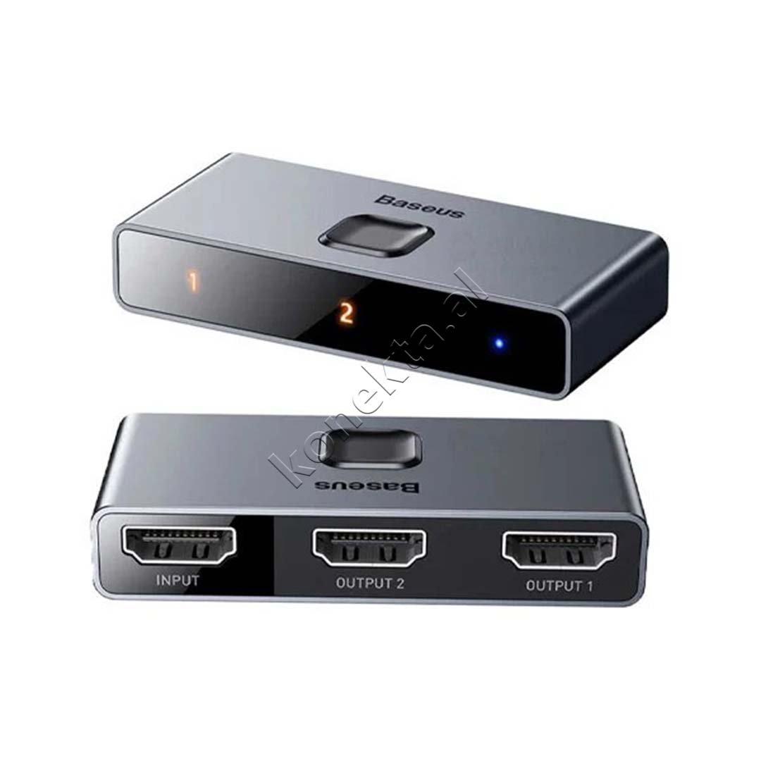 Baseus HDMI Switcher Matrix 4K HD, Grey - Thumbnail 4