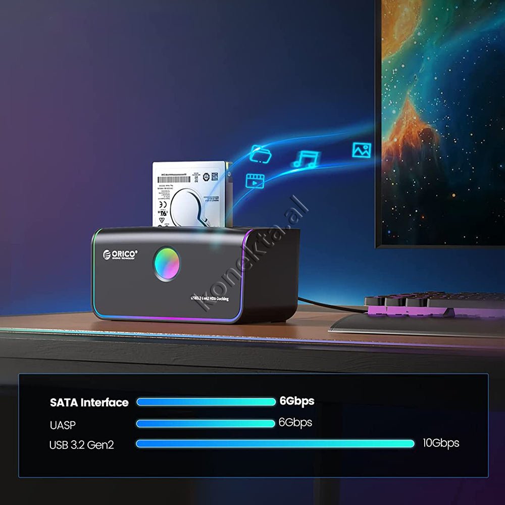 Orico Hard Disk Reader with Type-C Port and RGB Light - Thumbnail 9