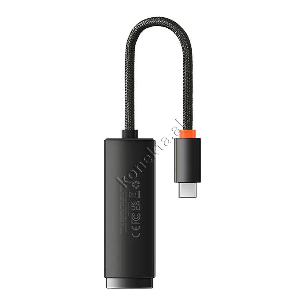 Baseus RJ45 LAN Adapter with Type-C Cable, Black, 15cm - Thumbnail 2