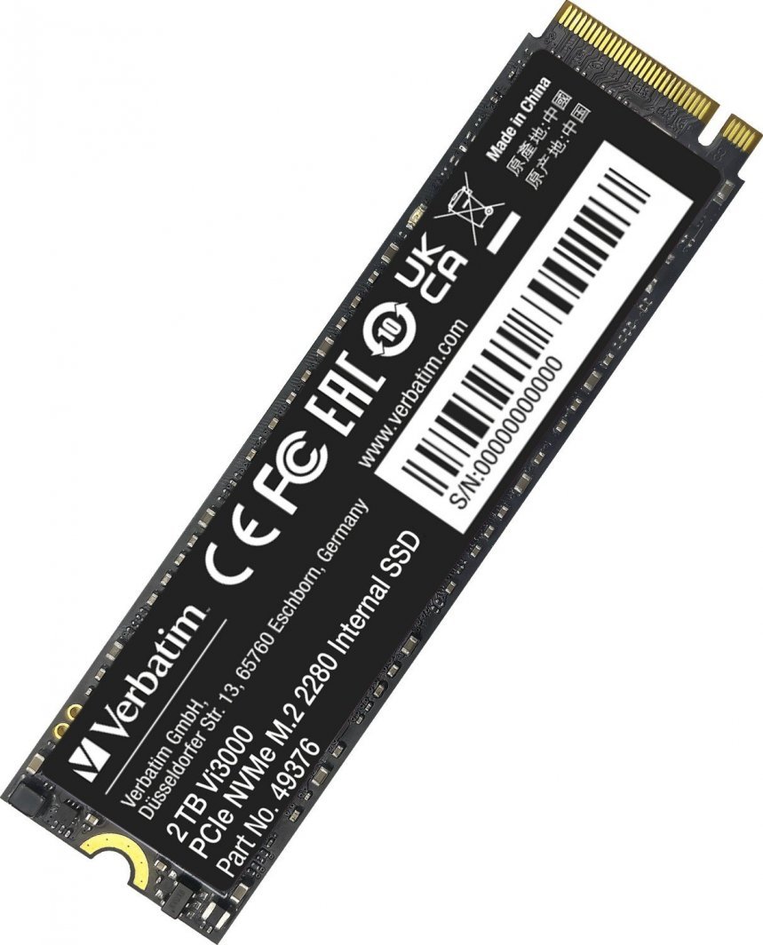 Verbatim Vi3000 SSD, 2TB, M.2 2280 PCI-E x4 Gen4 NVMe - Thumbnail 2