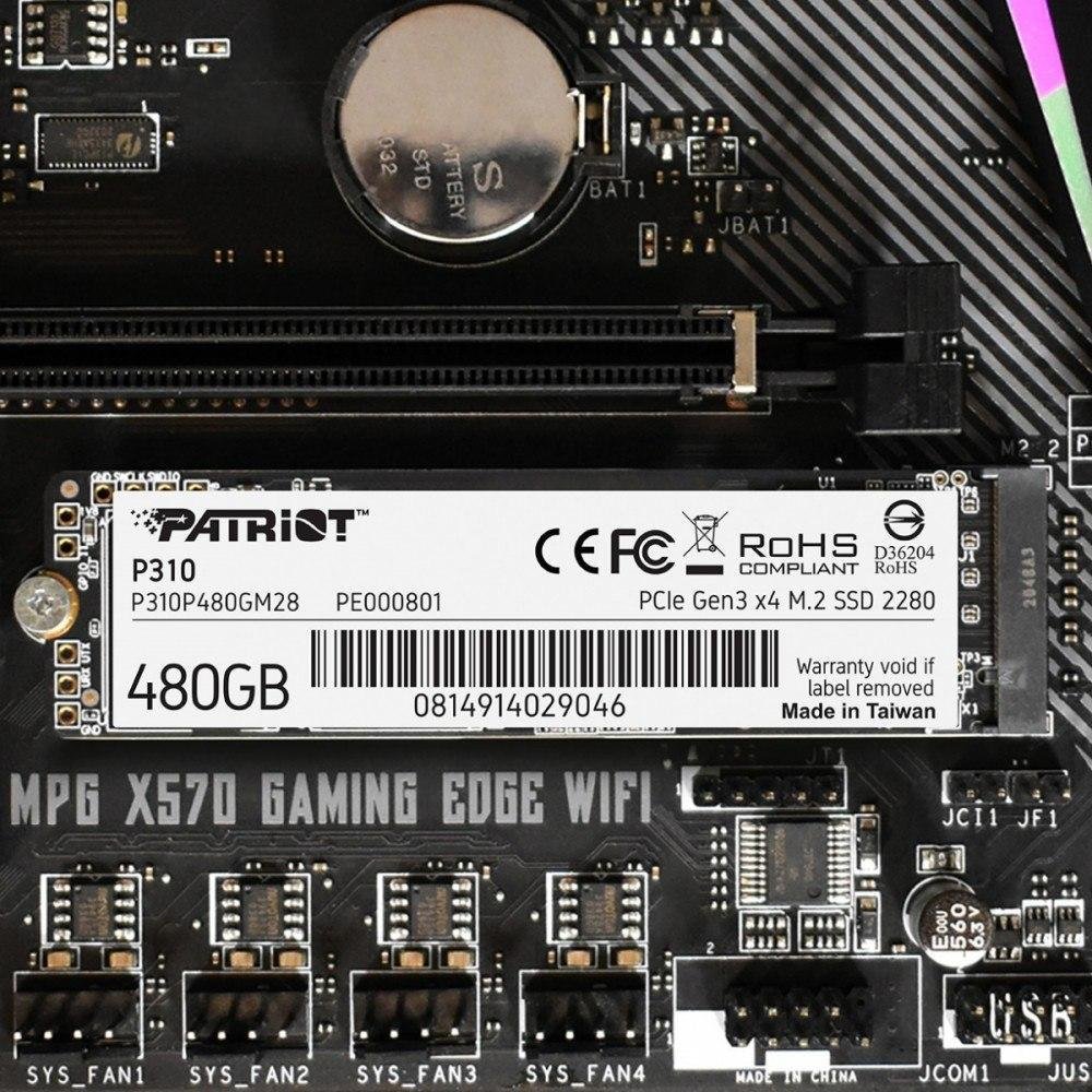 Patriot P310 SSD, 480GB, M.2 2280 PCI-E x4 Gen3 NVMe - Thumbnail 6