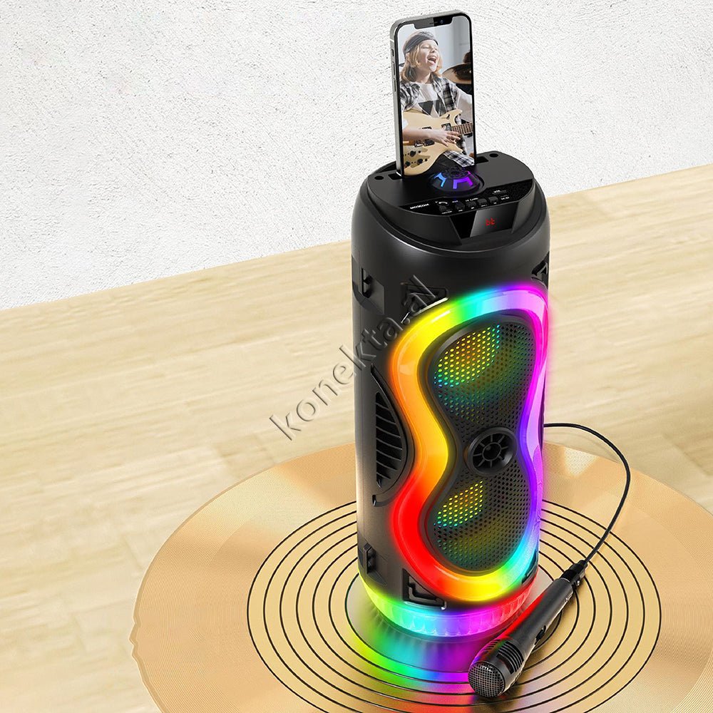 MOXOM Bluetooth Speaker with Microphone, Super Bass, Karaoke - Thumbnail 6