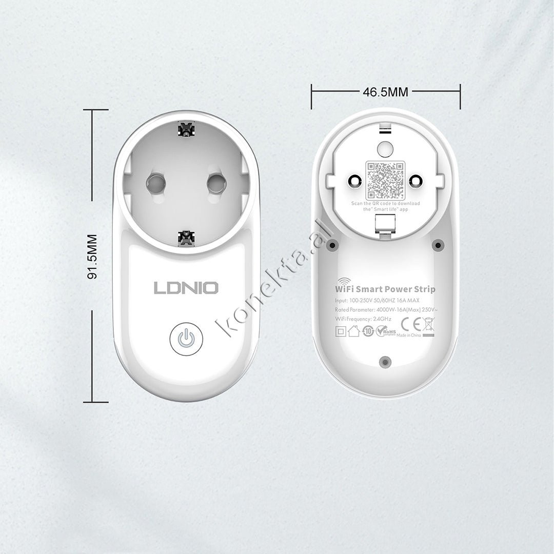 LDNIO Prize Inteligjente 2500W Dhe Dritë Nate LED Me Kontroll Nga Telefoni Nepermjet Internetit - Thumbnail 5