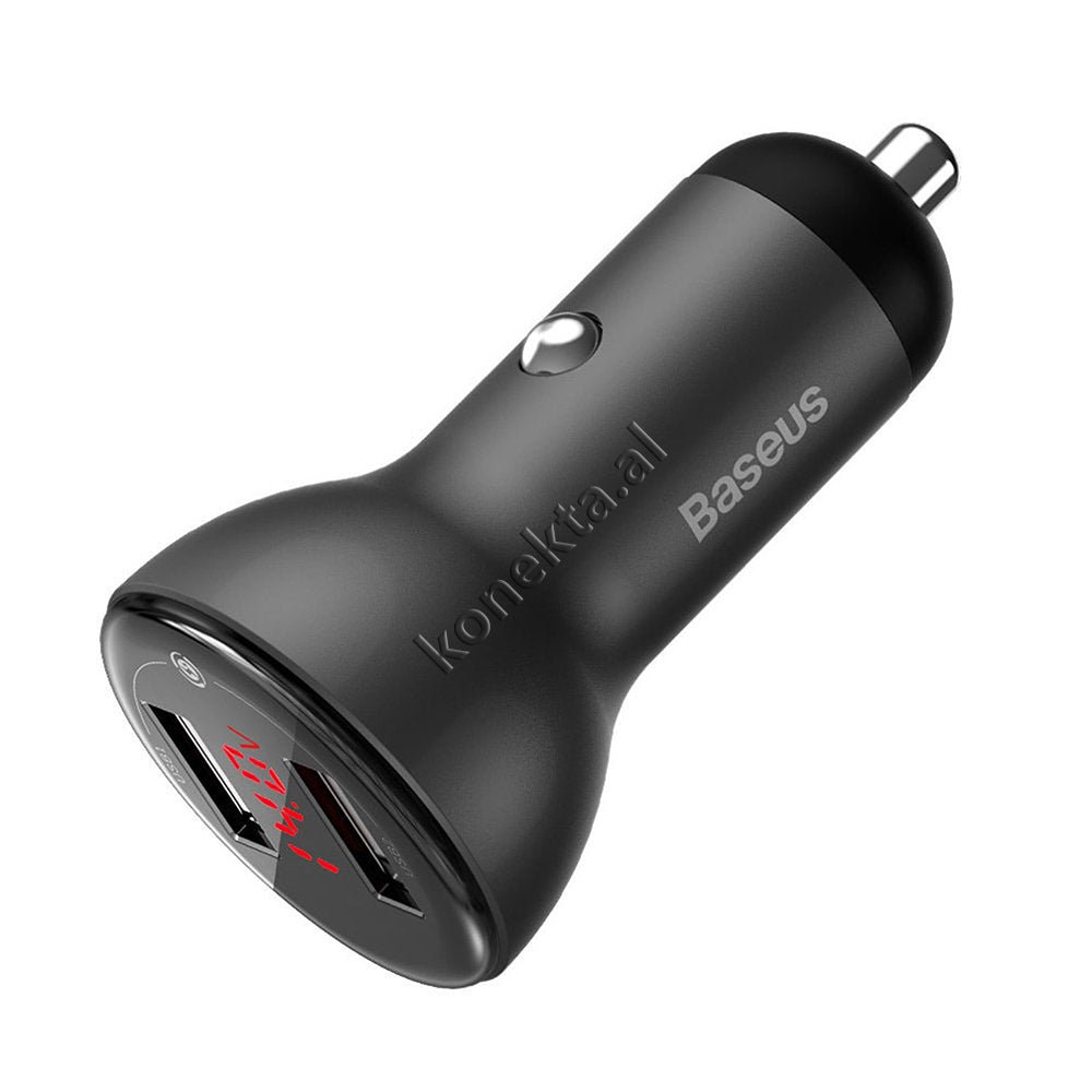 Baseus Car Charger, Black, 45W, With USB Type-C Cable - Image 1
