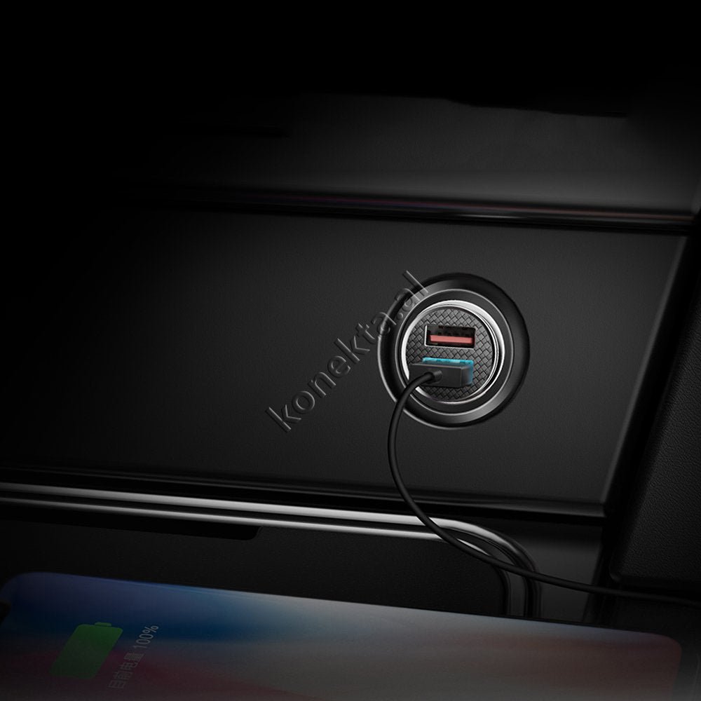 Baseus 30W Quick Charge Car Charger, Black / White - Thumbnail 12