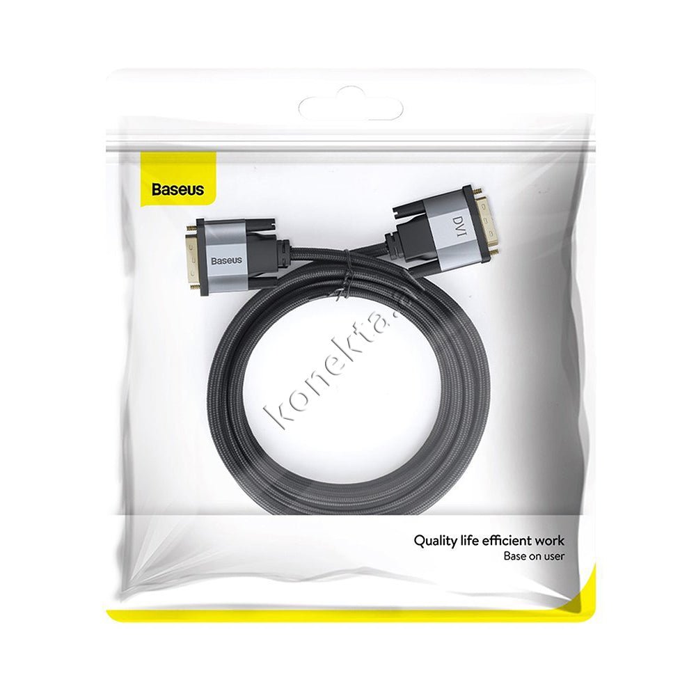 Baseus DVI-D to DVI-D Cable, 1m, Gray - Thumbnail 2