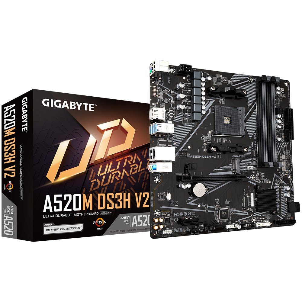 Gigabyte A520M DS3H V2 (rev. 1.0) Socket AM4 micro ATX Motherboard - Thumbnail 5