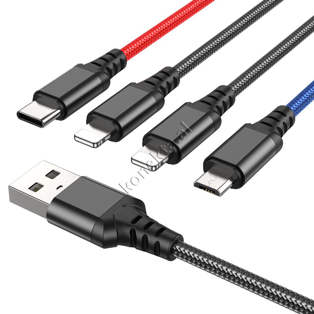 HOCO USB Cable 4 in 1 Type-C / Lightning / Micro - Thumbnail 4
