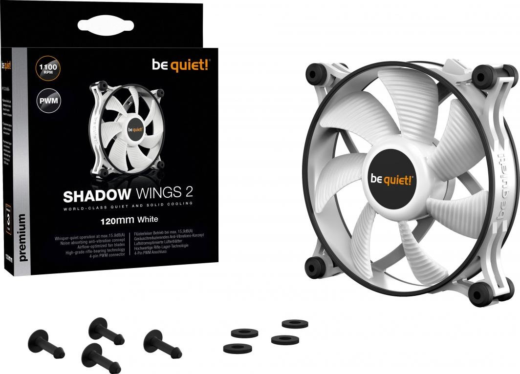 Be quiet! Shadow Wings 2 PWM Fan, 120 mm, White - Thumbnail 5