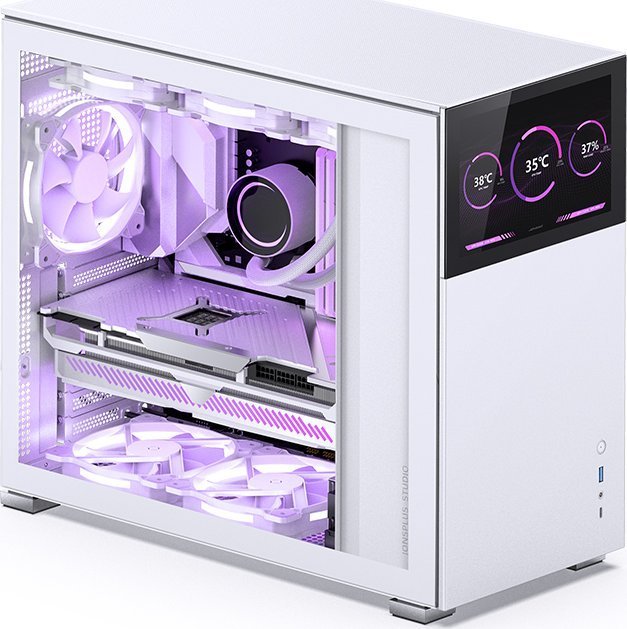 Jonsbo D41 Screen Case, White, Midi Tower - Thumbnail 3