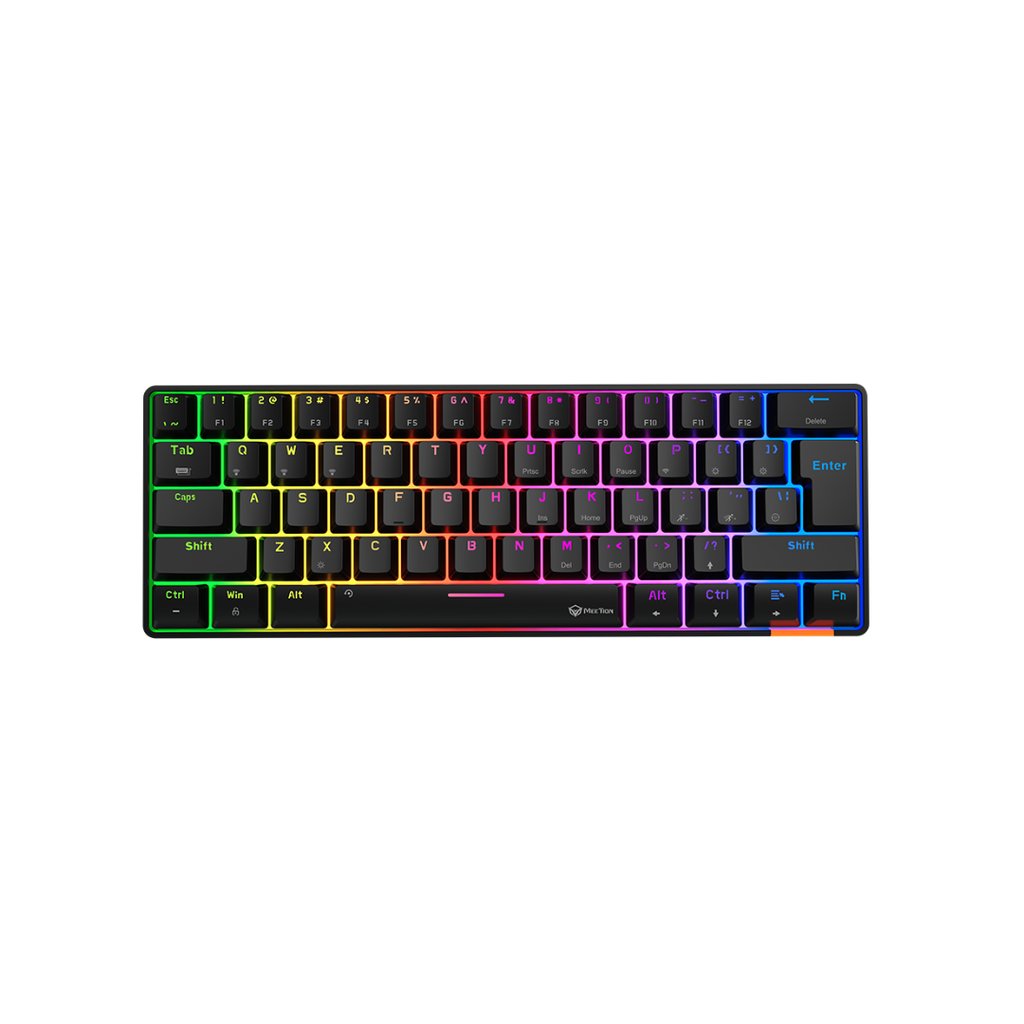MEETION MK005BT Keyboard, Black, US Layout, Wired+Bluetooth, Mechanical, 60% - Image 1