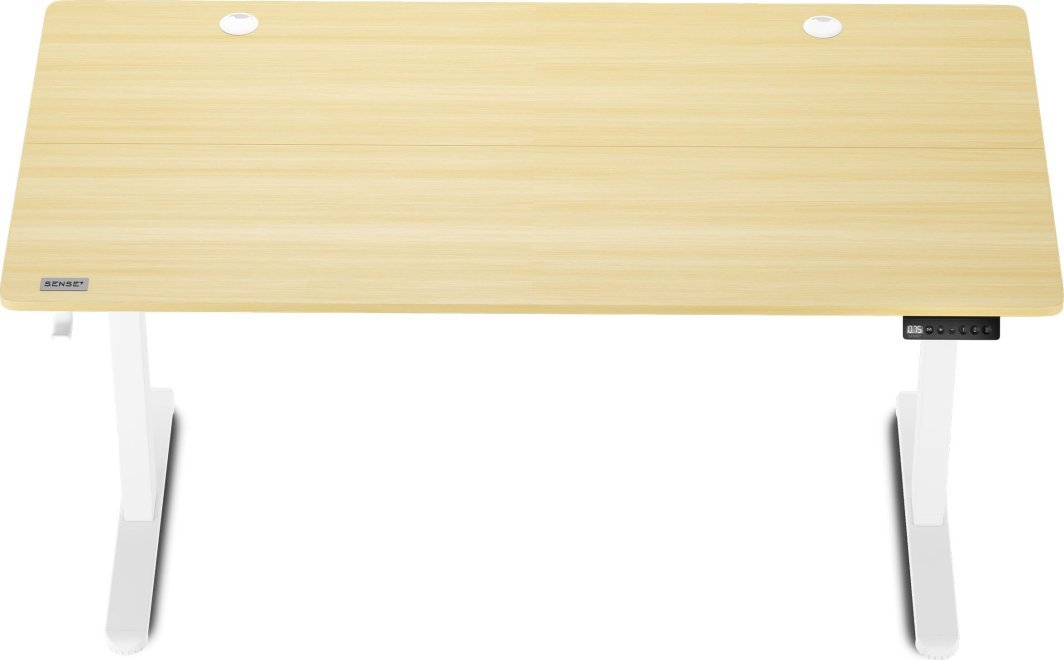 SENSE7 Nojo Table, 140cm x 70cm, White / Light Wood - Thumbnail 6