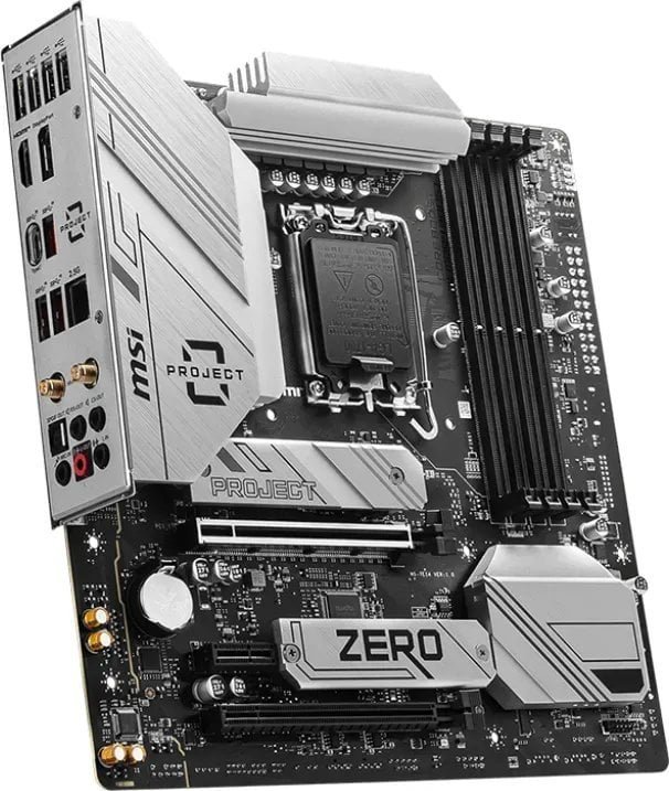 MSI B760M PROJECT ZERO Motherboard, White/Silver - Thumbnail 10