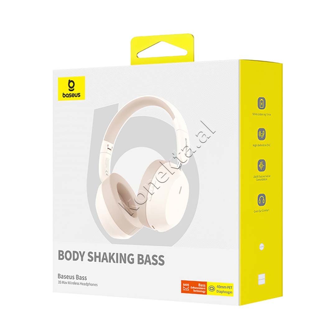 Baseus Bass 35 Wireless Headphones, Black, White - Thumbnail 12