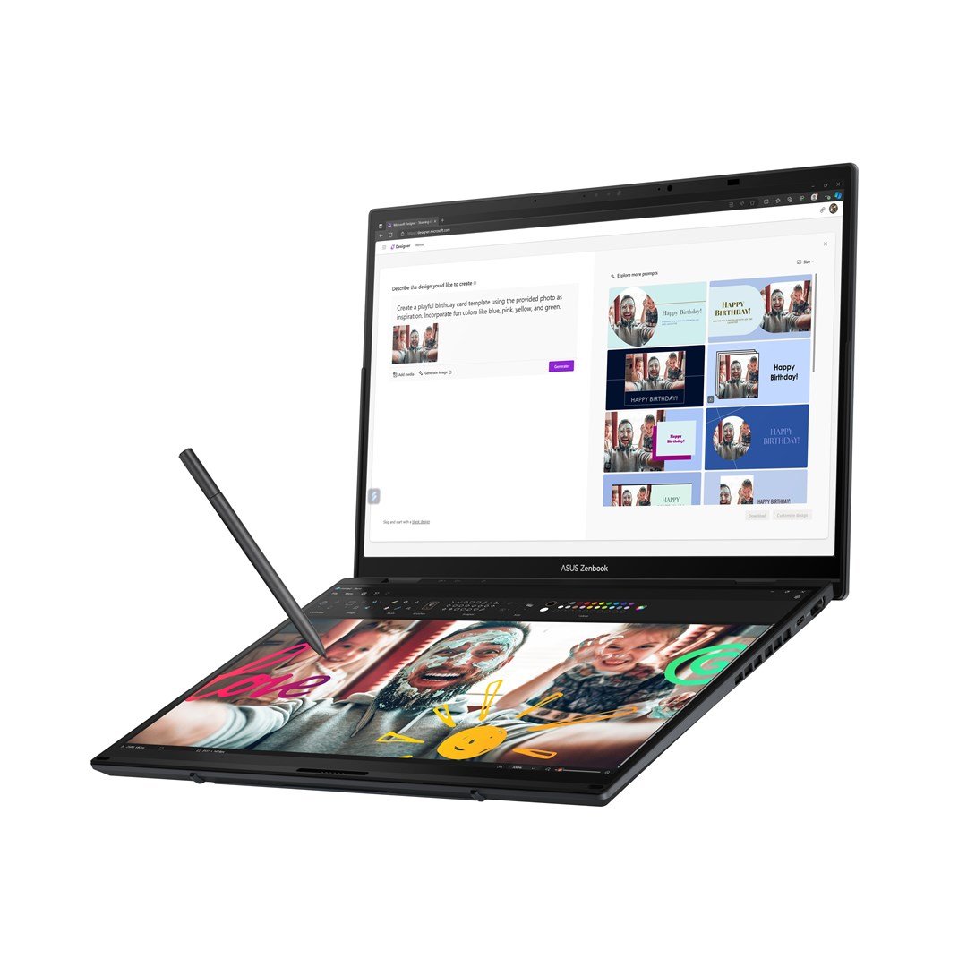 ASUS Zenbook Duo UX8406CA-PZ068X Laptop, 14", Intel Core Ultra 9 285H, Hybrid (2-in-1), Touchscreen 3K, 32 GB LPDDR5x-SDRAM, 2 TB SSD, I hirtë - Thumbnail 3