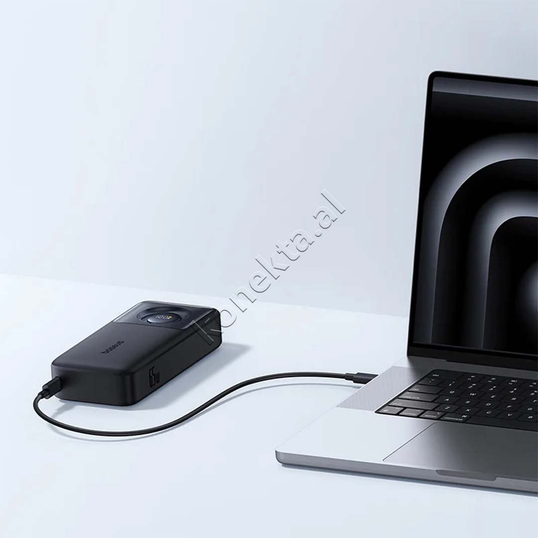 Baseus Power Bank, 20000mAh, 65W, Me Fishe Type-C Te Terheqshme - Thumbnail 4