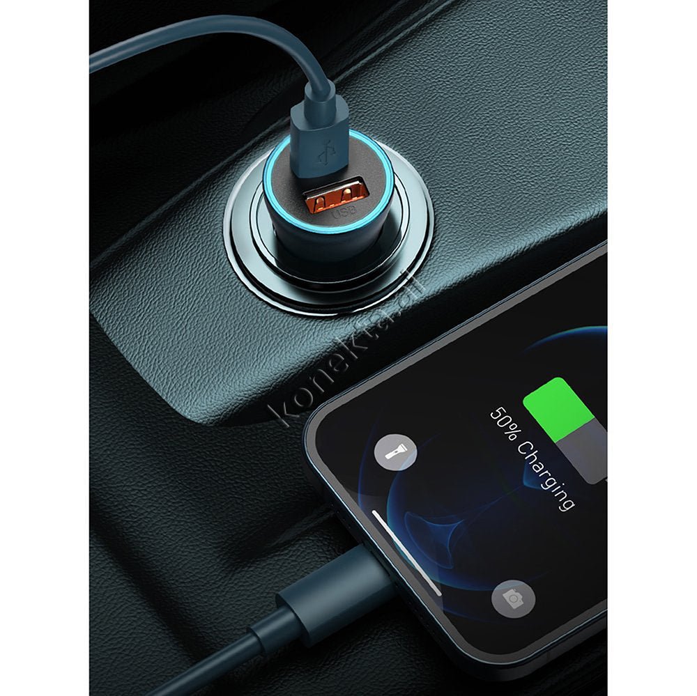 Baseus Car Charger 40W with Type-C to Lightning Cable - Thumbnail 12