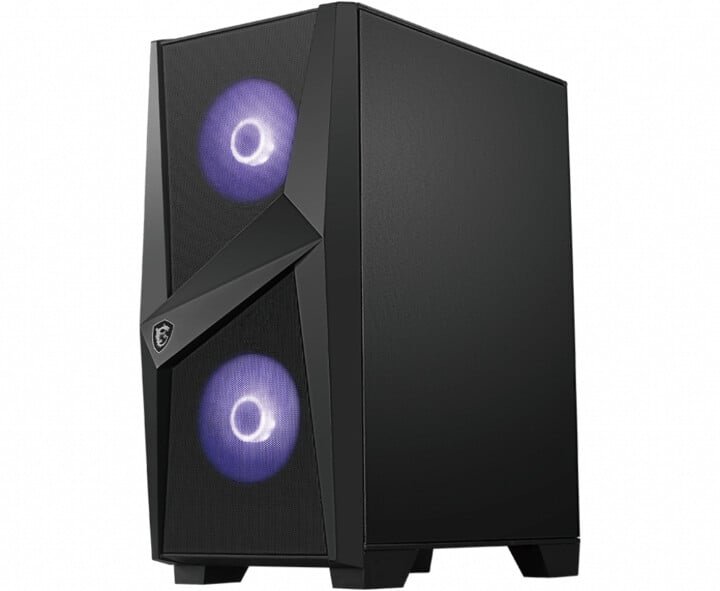 MSI MAG FORGE 100M Computer Case, Glass Side Panel, Black - Thumbnail 2