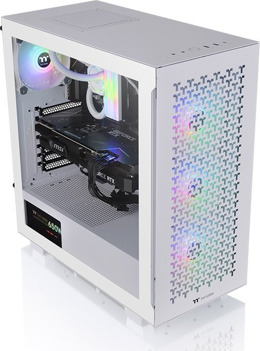 Thermaltake V350 TG ARGB Air Snow Case, Midi Tower, White - Thumbnail 2