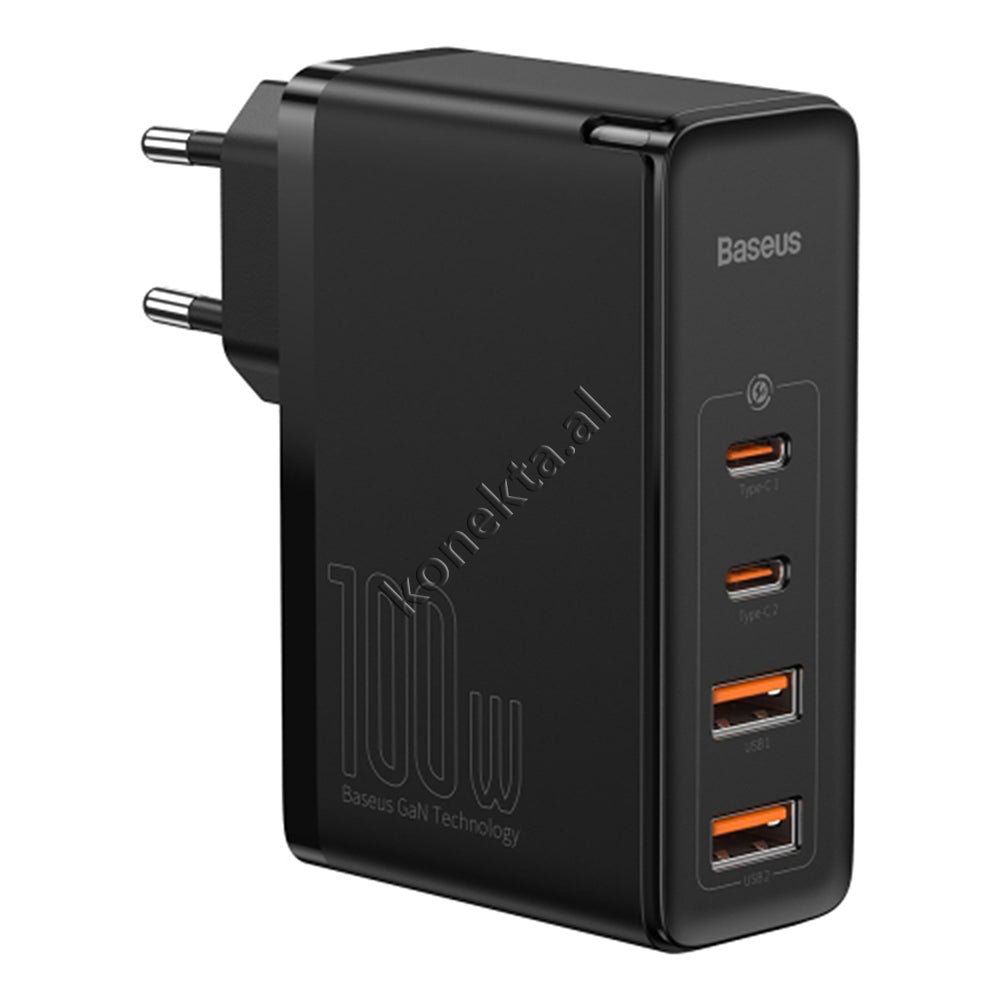Baseus Charger, 4 Ports USB + Type-C, 100W, Black, with Type-C Cable - Thumbnail 4